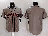 Men's Houston Astros Blank Grey With Patch Cool Base Stitched Baseball Jersey,baseball caps,new era cap wholesale,wholesale hats
